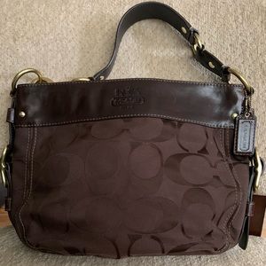 Coach Brown fabric Hobo